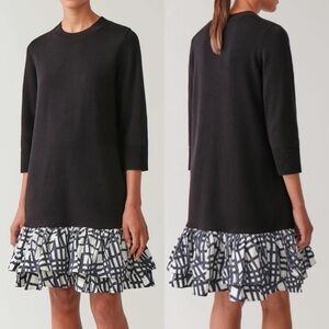 COS Knitted Dress with Woven Pleats
